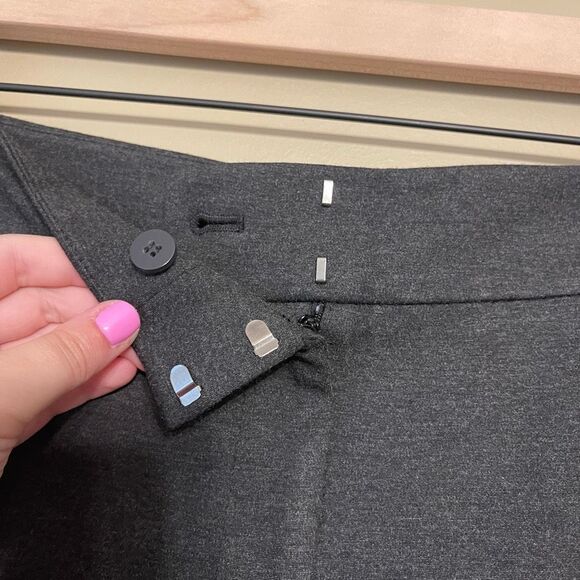 Talbots Womens Grey Pleated Rayon Blend Dress Pants Petite 12 - Picture 5 of 10